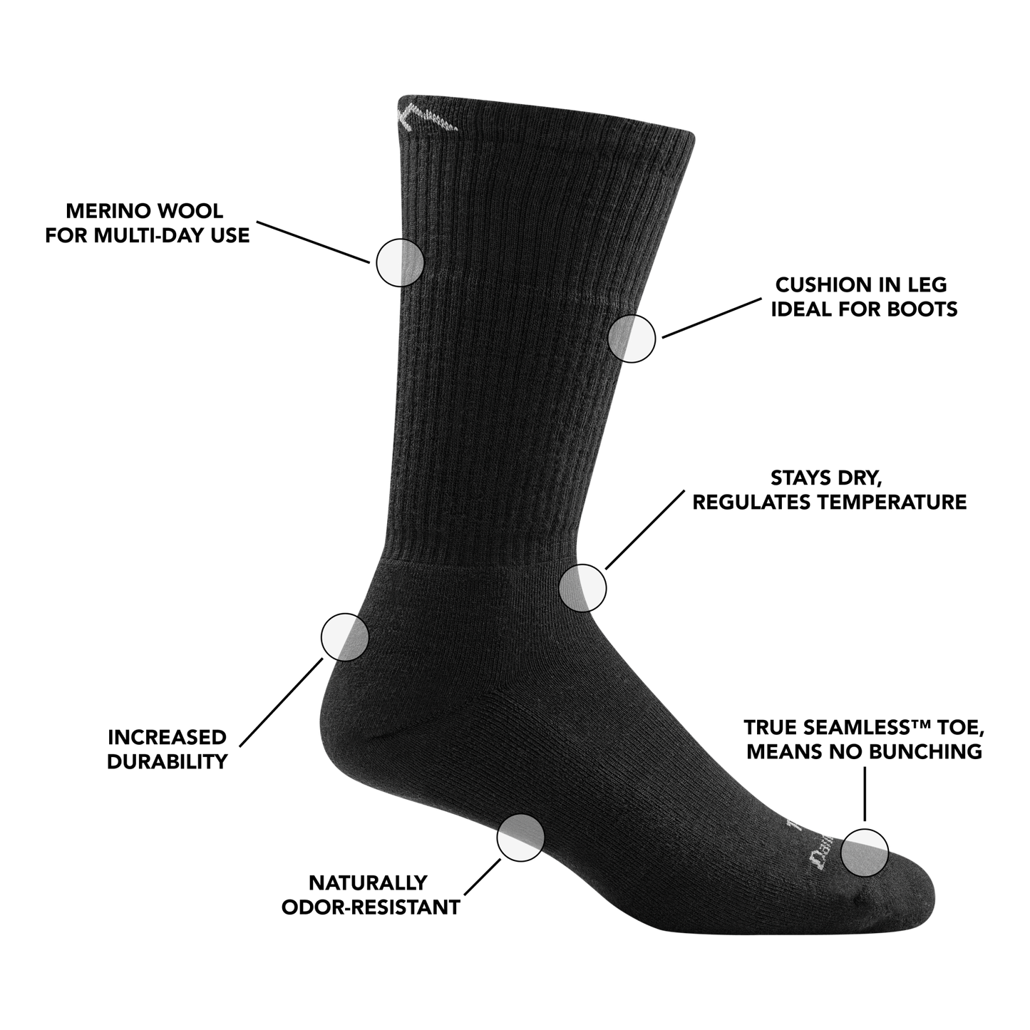 T4021 Boot Midweight Tactical Socks with Cushion
